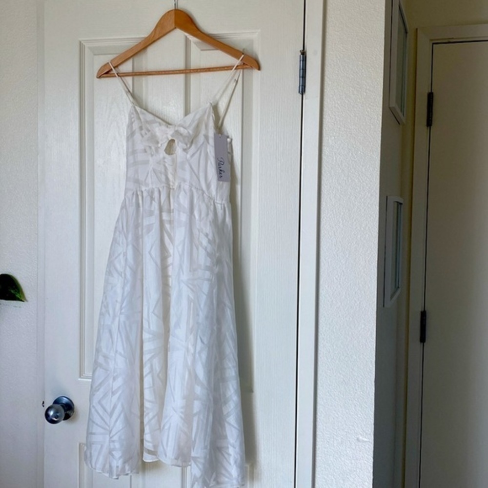 Nwt Parker White Cotton Blend Midi Dress — image 8 of 8